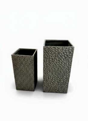 R6027 Çiçek Desenli Uzun Lüks Beton Saksı | Dekoratif Beton Saksı